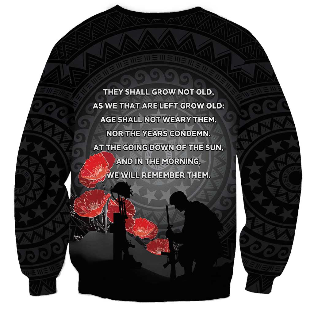 Cook Islands ANZAC Day Sweatshirt Soldier Silhouette Remembrance