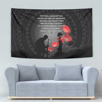 Cook Islands ANZAC Day Tapestry Soldier Silhouette Remembrance