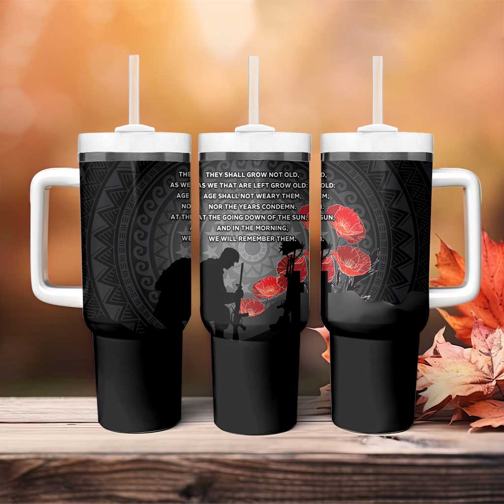 Cook Islands ANZAC Day Tumbler With Handle Soldier Silhouette Remembrance LT05 - Polynesian Pride