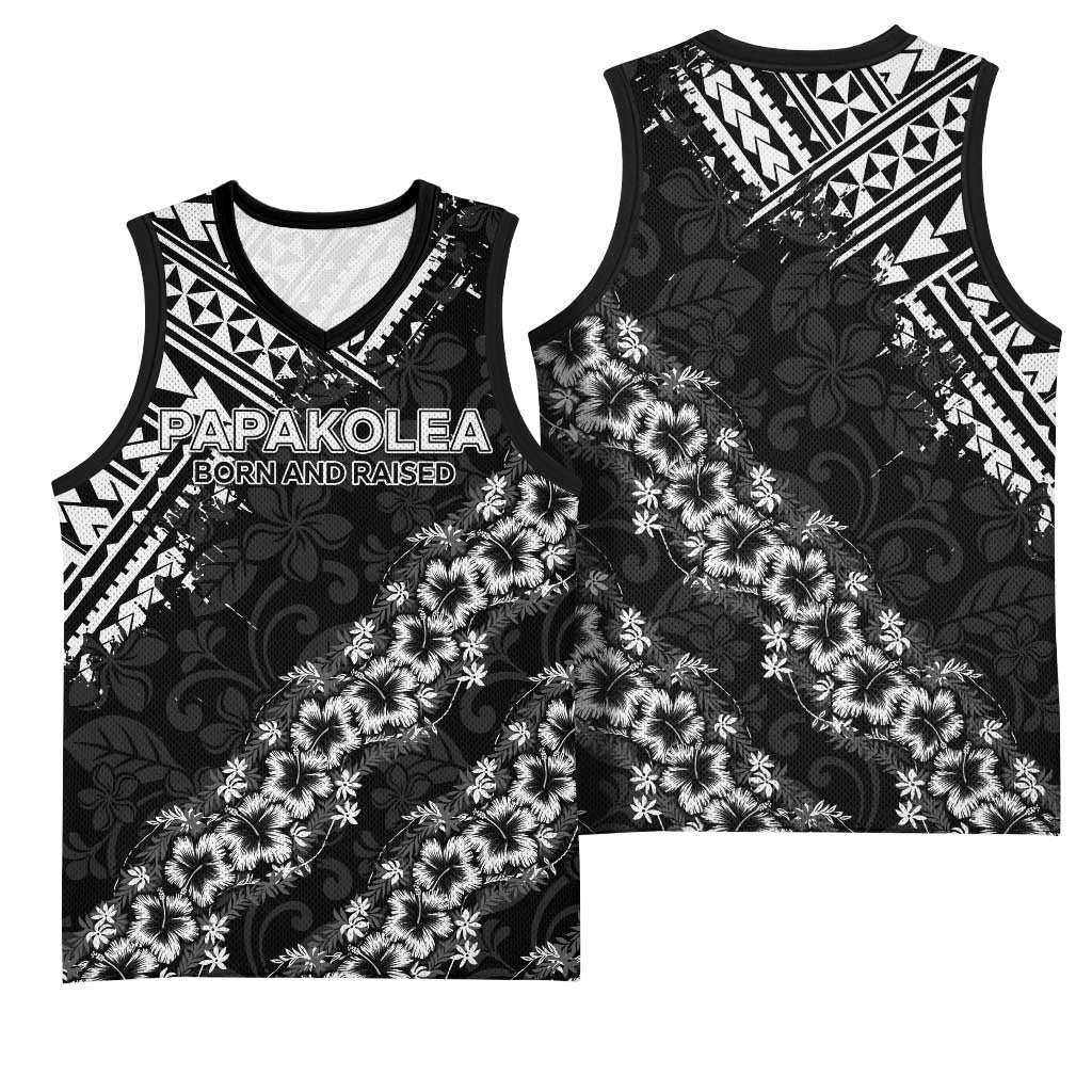 Hawaii Papakolea Born And Raised Basketball Jersey Hawaiian Tribal Pattern