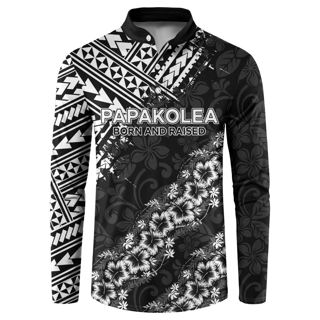 Hawaii Papakolea Born And Raised Button Sweatshirt Hawaiian Tribal Pattern