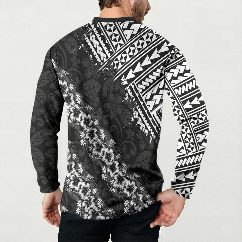 Hawaii Papakolea Born And Raised Button Sweatshirt Hawaiian Tribal Pattern