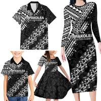Hawaii Papakolea Born And Raised Family Matching Long Sleeve Bodycon Dress and Hawaiian Shirt Hawaiian Tribal Pattern