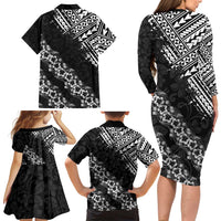 Hawaii Papakolea Born And Raised Family Matching Long Sleeve Bodycon Dress and Hawaiian Shirt Hawaiian Tribal Pattern