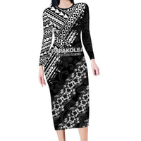 Hawaii Papakolea Born And Raised Family Matching Long Sleeve Bodycon Dress and Hawaiian Shirt Hawaiian Tribal Pattern