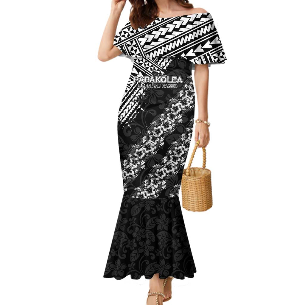 Hawaii Papakolea Born And Raised Family Matching Mermaid Dress and Hawaiian Shirt Hawaiian Tribal Pattern