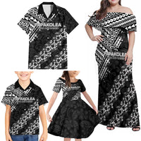 Hawaii Papakolea Born And Raised Family Matching Off Shoulder Maxi Dress and Hawaiian Shirt Hawaiian Tribal Pattern