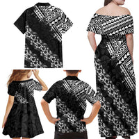 Hawaii Papakolea Born And Raised Family Matching Off Shoulder Maxi Dress and Hawaiian Shirt Hawaiian Tribal Pattern