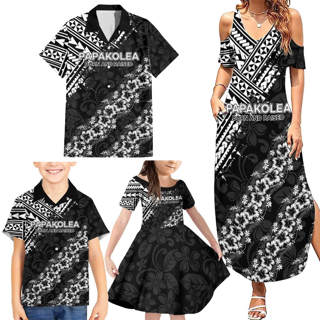 Hawaii Papakolea Born And Raised Family Matching Summer Maxi Dress and Hawaiian Shirt Hawaiian Tribal Pattern