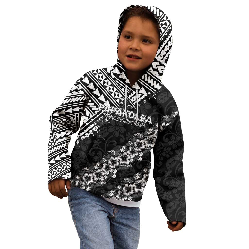 Hawaii Papakolea Born And Raised Kid Hoodie Hawaiian Tribal Pattern
