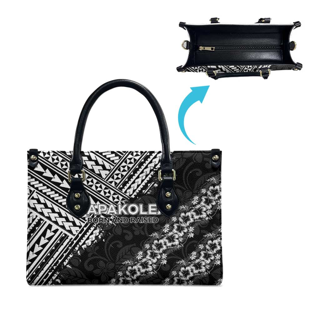 Hawaii Papakolea Born And Raised Leather Bag Hawaiian Tribal Pattern