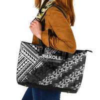 Hawaii Papakolea Born And Raised Leather Tote Bag Hawaiian Tribal Pattern