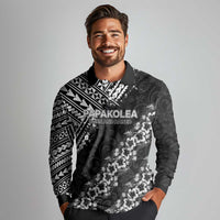 Hawaii Papakolea Born And Raised Long Sleeve Polo Shirt Hawaiian Tribal Pattern LT05 - Polynesian Pride