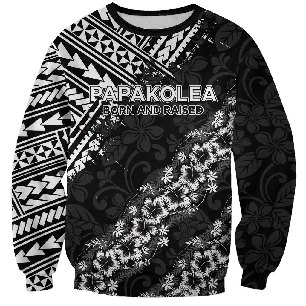 Hawaii Papakolea Born And Raised Sweatshirt Hawaiian Tribal Pattern