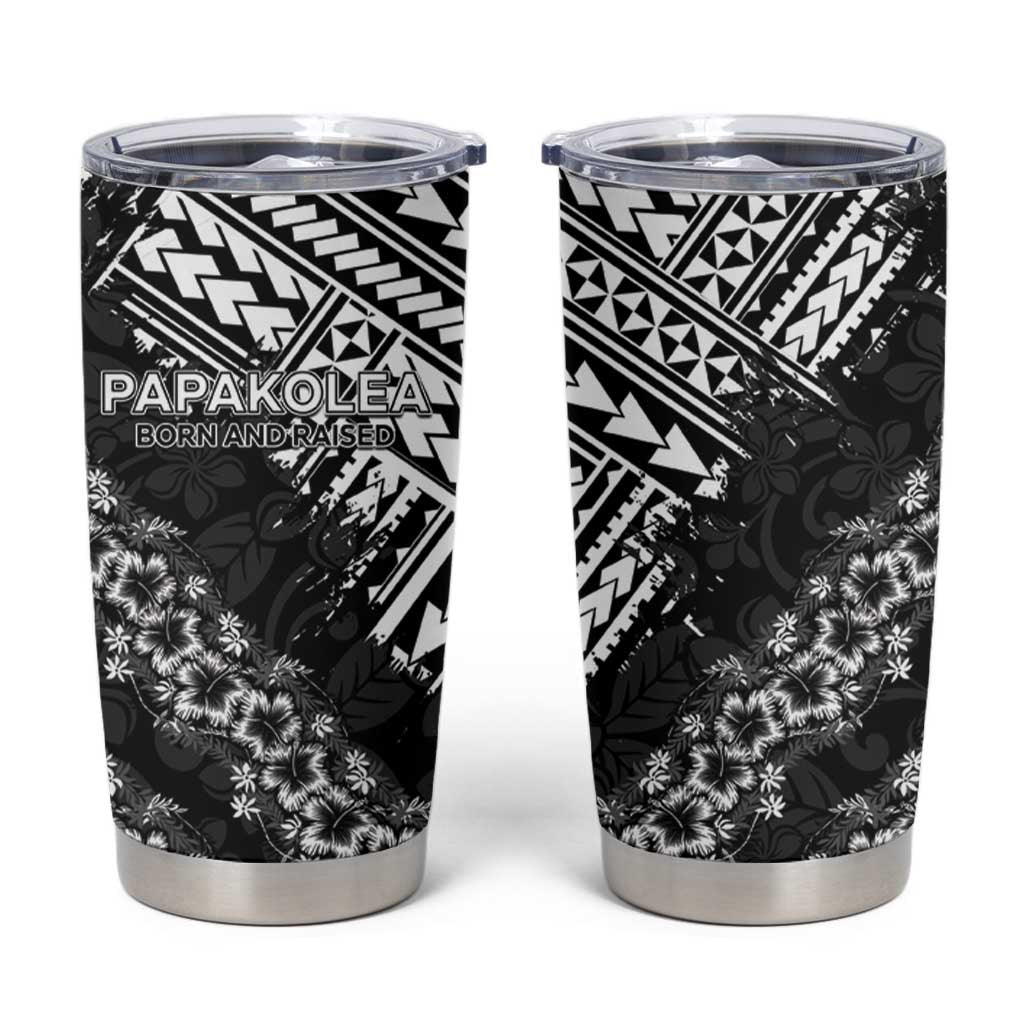 Hawaii Papakolea Born And Raised Tumbler Cup Hawaiian Tribal Pattern