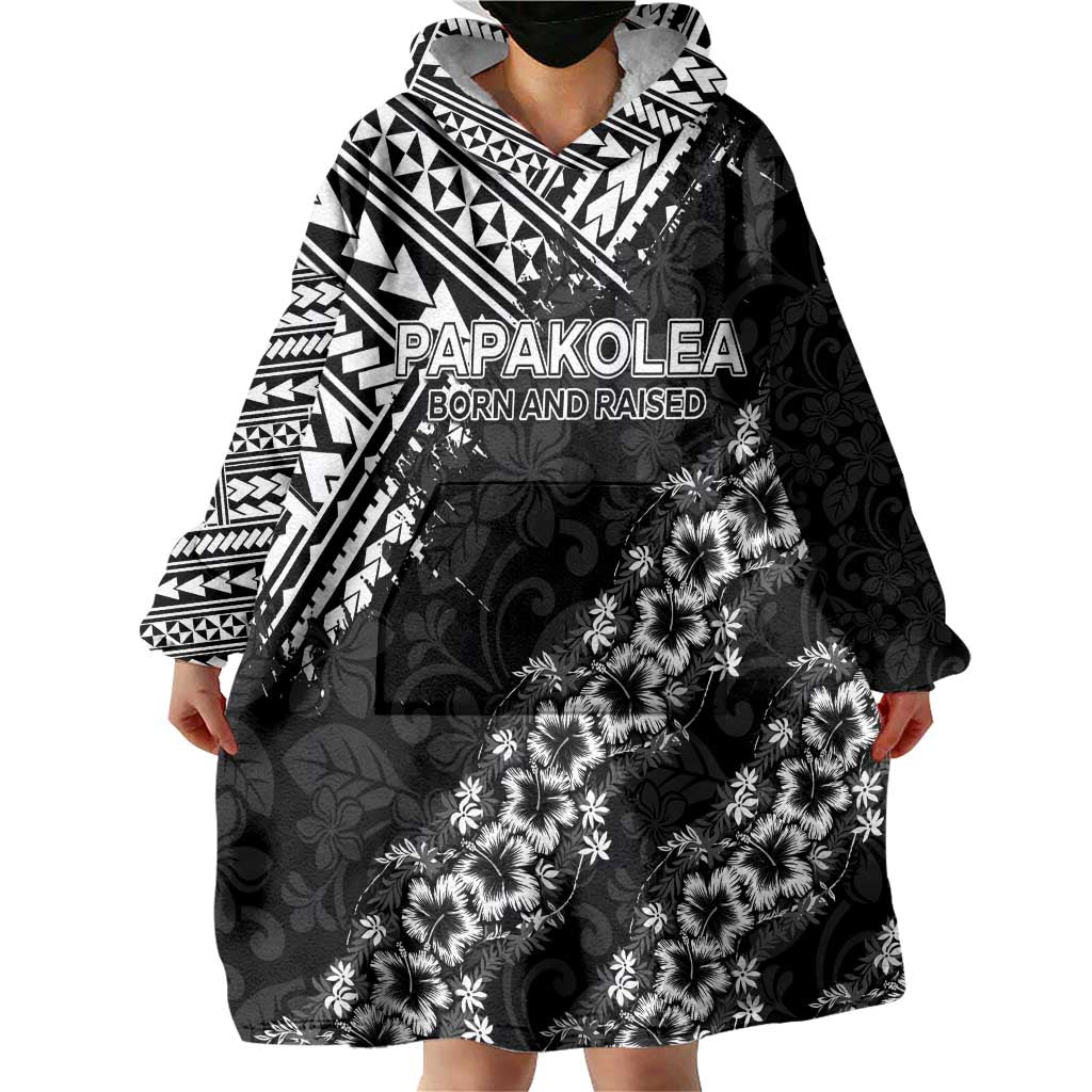 Hawaii Papakolea Born And Raised Wearable Blanket Hoodie Hawaiian Tribal Pattern