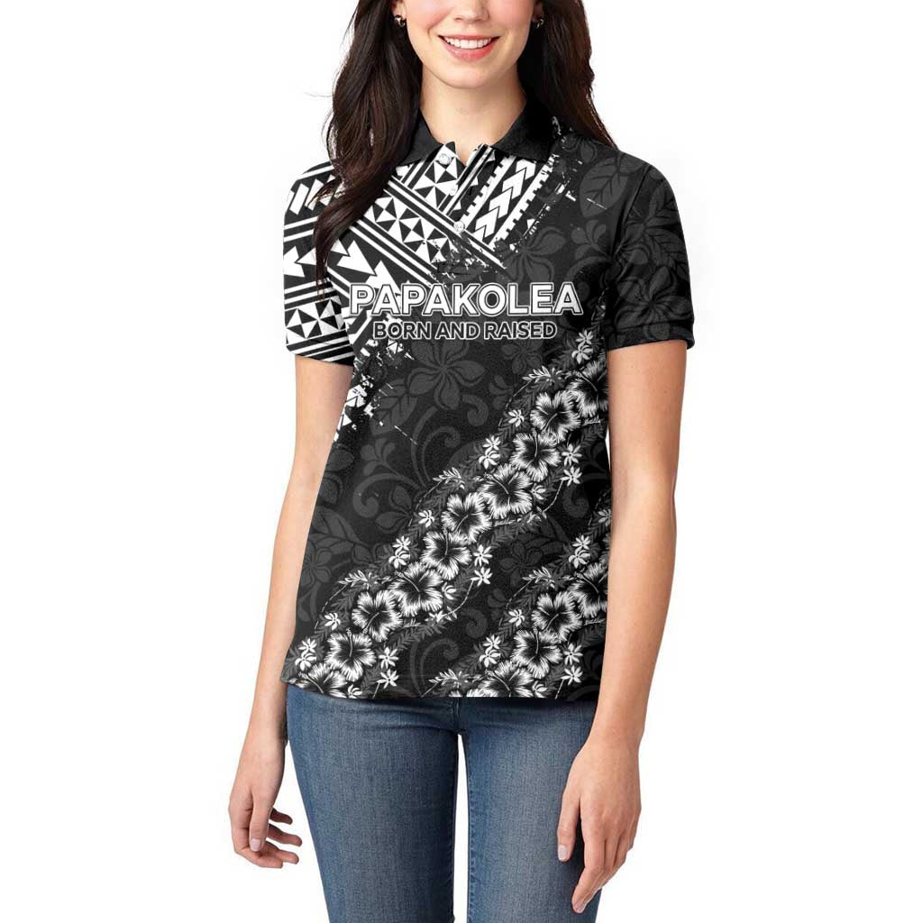 Hawaii Papakolea Born And Raised Women Polo Shirt Hawaiian Tribal Pattern