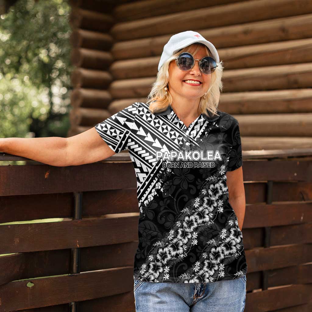 Hawaii Papakolea Born And Raised Women Polo Shirt Hawaiian Tribal Pattern