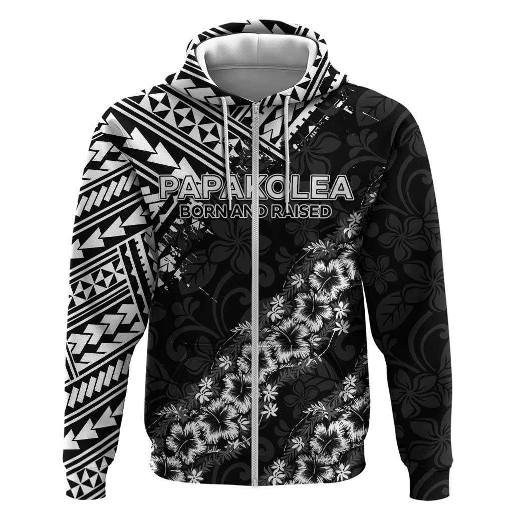Hawaii Papakolea Born And Raised Zip Hoodie Hawaiian Tribal Pattern