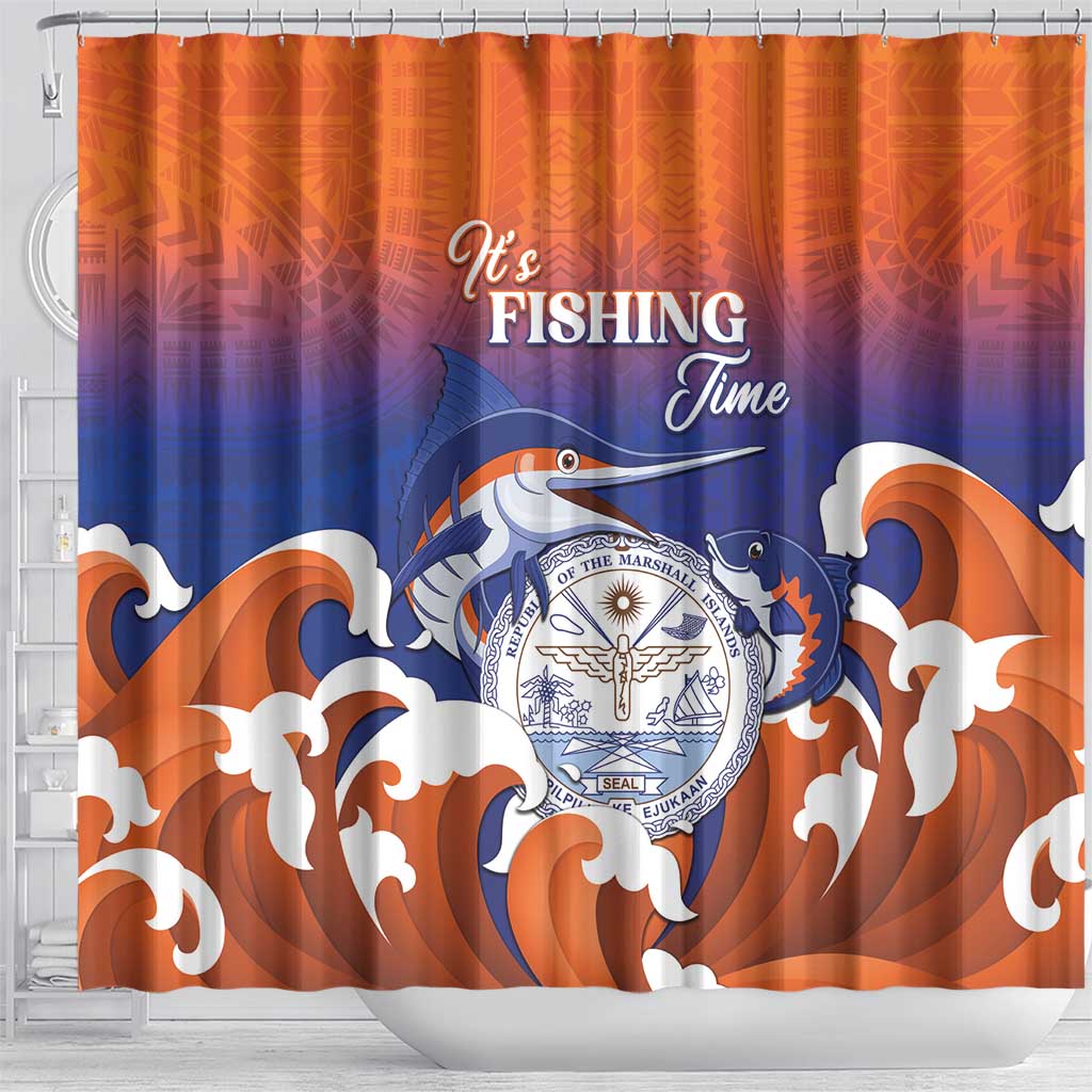 Marshall Islands Fishermen's Day Shower Curtain It's Fishing Time