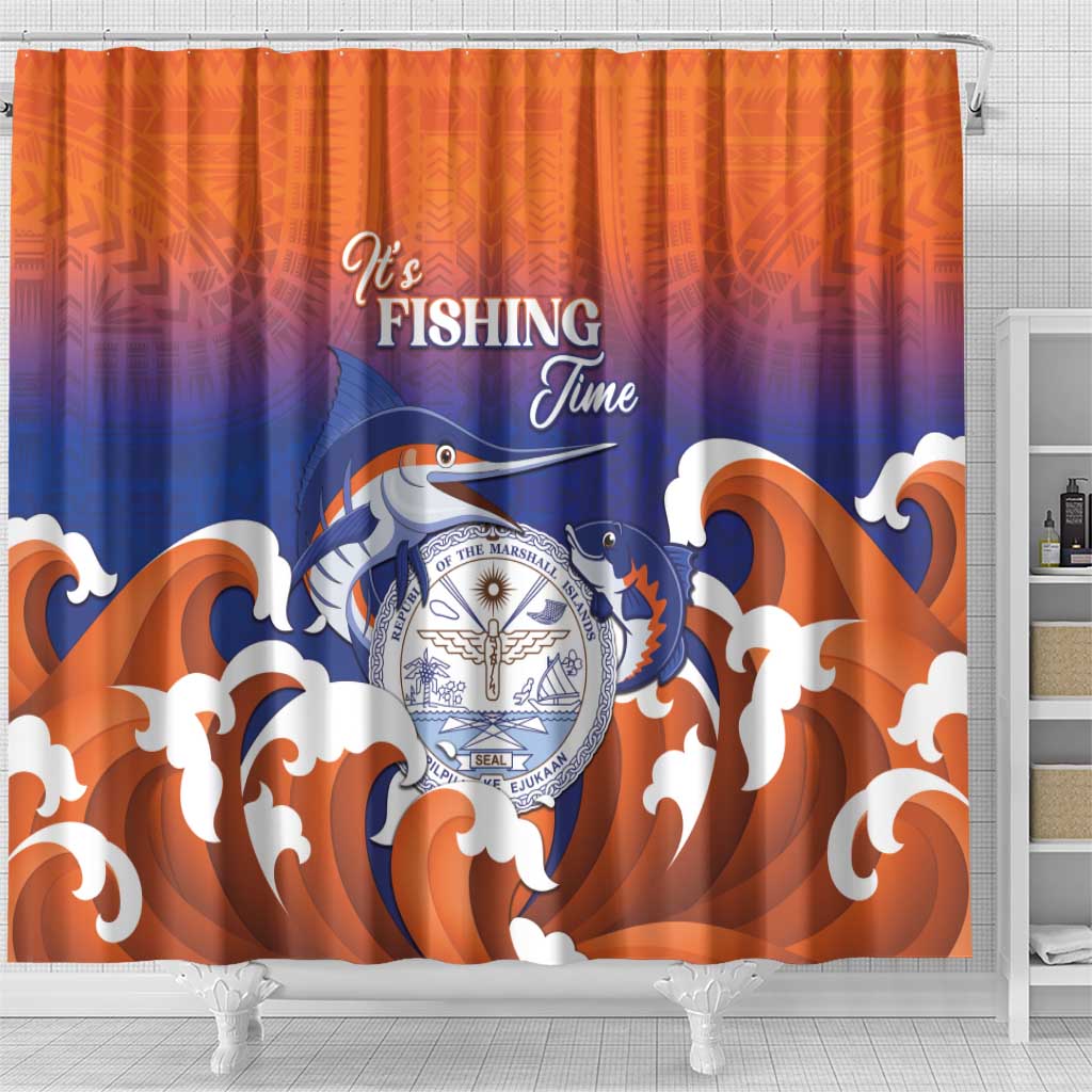 Marshall Islands Fishermen's Day Shower Curtain It's Fishing Time
