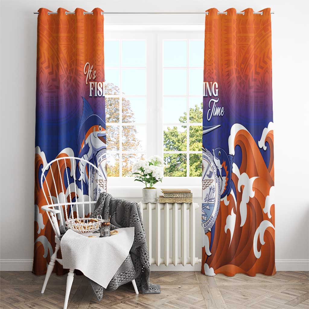 Marshall Islands Fishermen's Day Window Curtain It's Fishing Time
