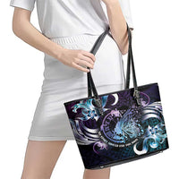 Polynesia Suicide Prevention Awareness Leather Tote Bag No Story Should End Too Soon