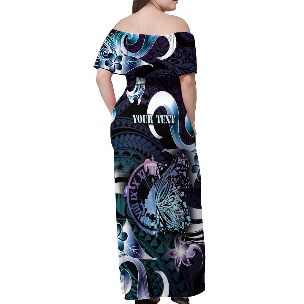 Personalised Polynesia Suicide Prevention Awareness Off Shoulder Maxi Dress No Story Should End Too Soon