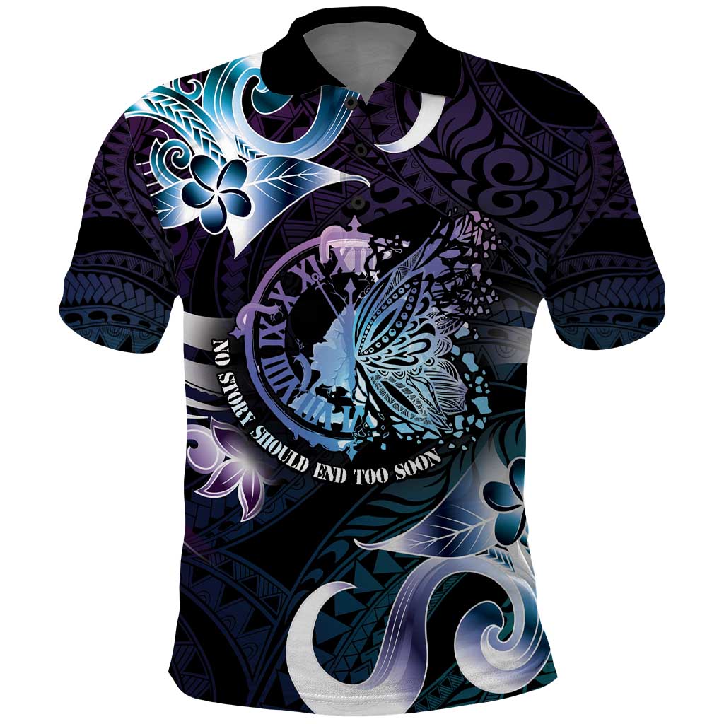 Personalised Polynesia Suicide Prevention Awareness Polo Shirt No Story Should End Too Soon