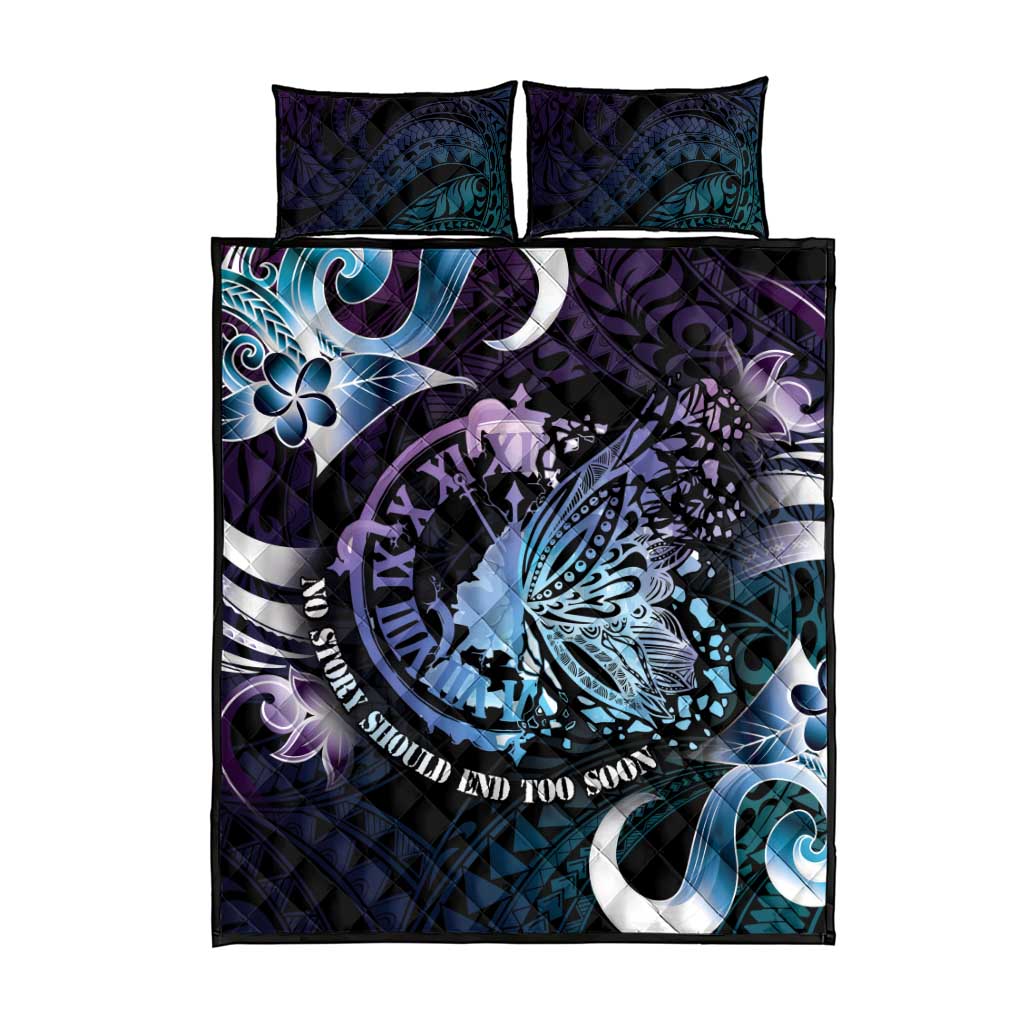 Polynesia Suicide Prevention Awareness Quilt Bed Set No Story Should End Too Soon