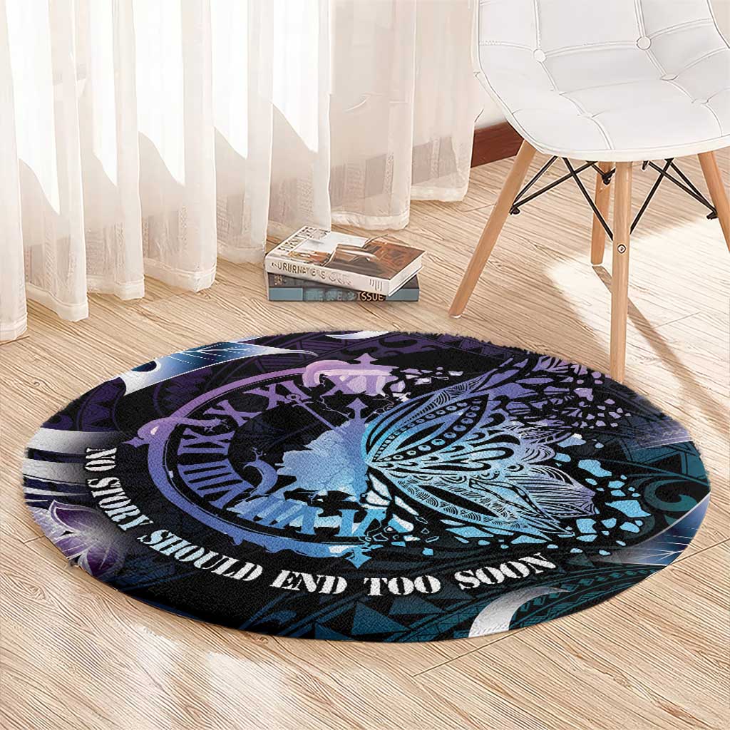 Polynesia Suicide Prevention Awareness Round Carpet No Story Should End Too Soon