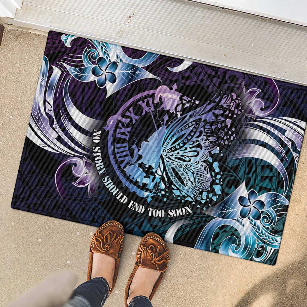 Polynesia Suicide Prevention Awareness Rubber Doormat No Story Should End Too Soon