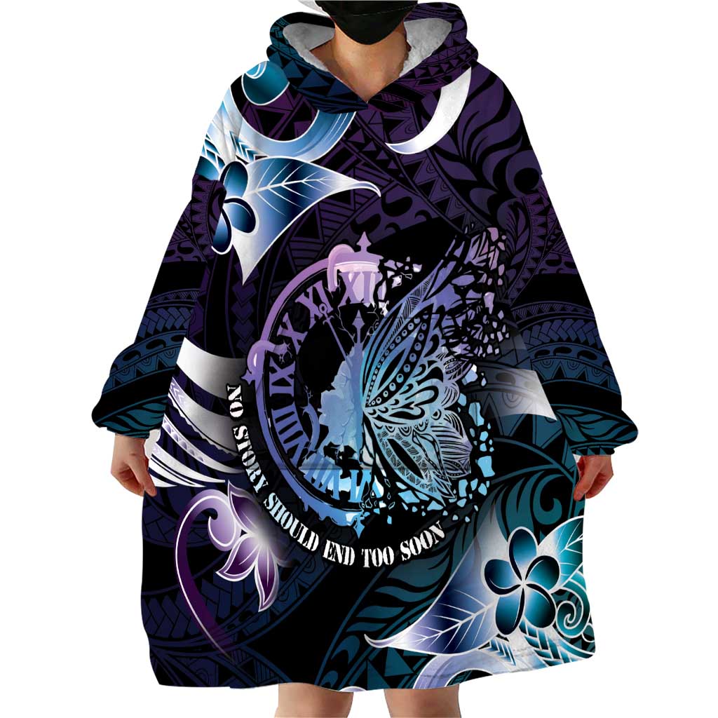 Personalised Polynesia Suicide Prevention Awareness Wearable Blanket Hoodie No Story Should End Too Soon