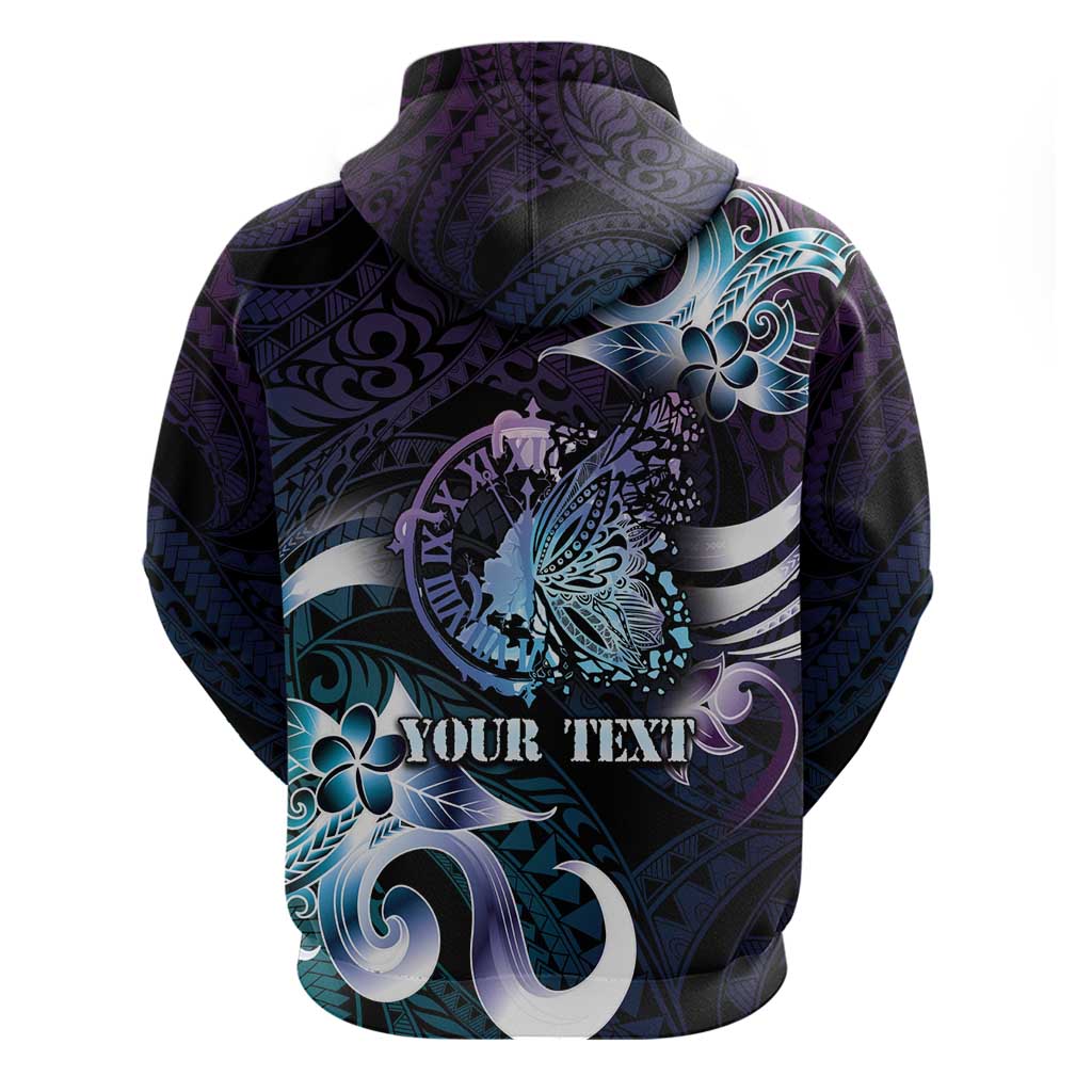 Personalised Polynesia Suicide Prevention Awareness Zip Hoodie No Story Should End Too Soon