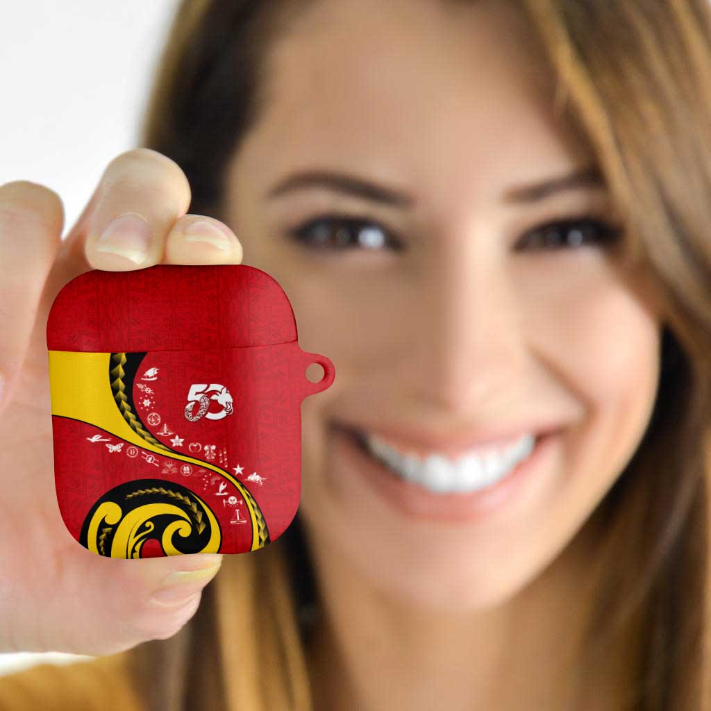 Papua New Guinea 50th Independence Anniversary AirPods Case Special Style Red Version - Polynesian Pride