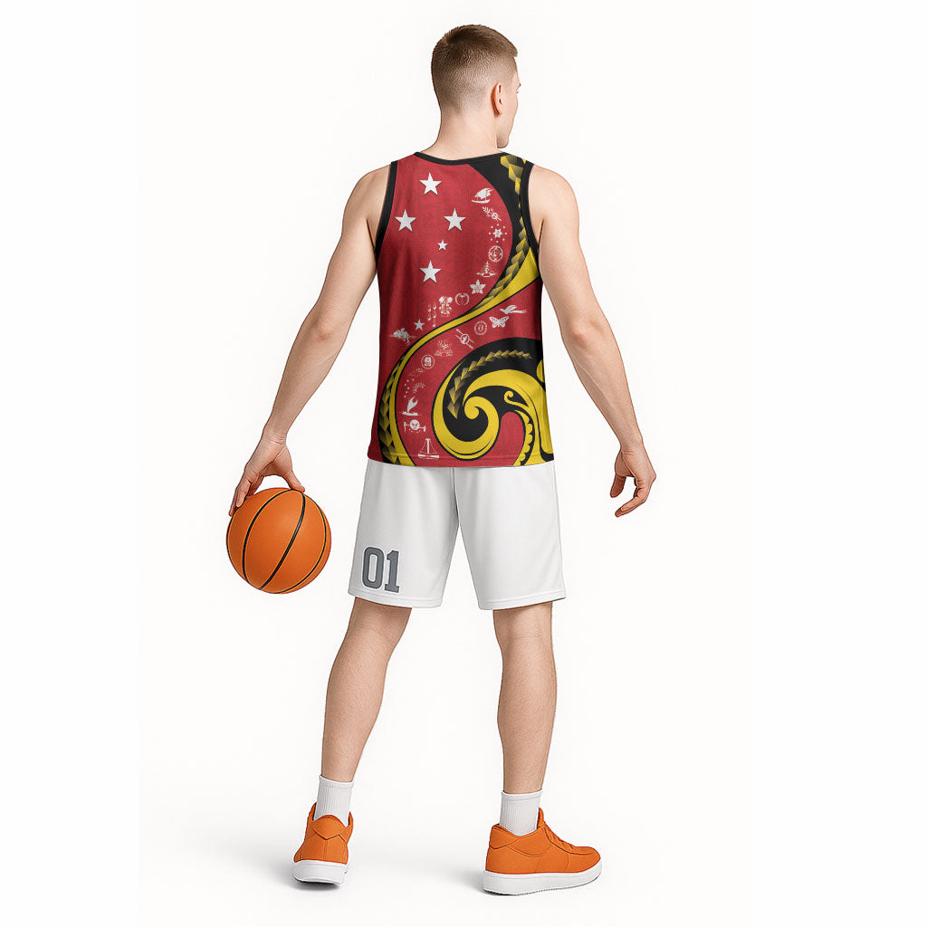 Papua New Guinea Independence Basketball Jersey Special Style Red Version LT05 - Polynesian Pride