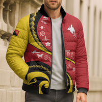 Papua New Guinea Independence Bomber Puffer Jacket Special Style Red Version LT05 - Polynesian Pride