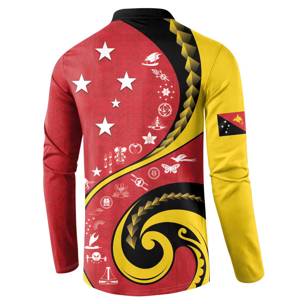 Papua New Guinea 50th Independence Anniversary Button Sweatshirt Special Style Red Version - Polynesian Pride