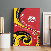 Papua New Guinea 50th Independence Anniversary Canvas Wall Art Special Style Red Version - Polynesian Pride