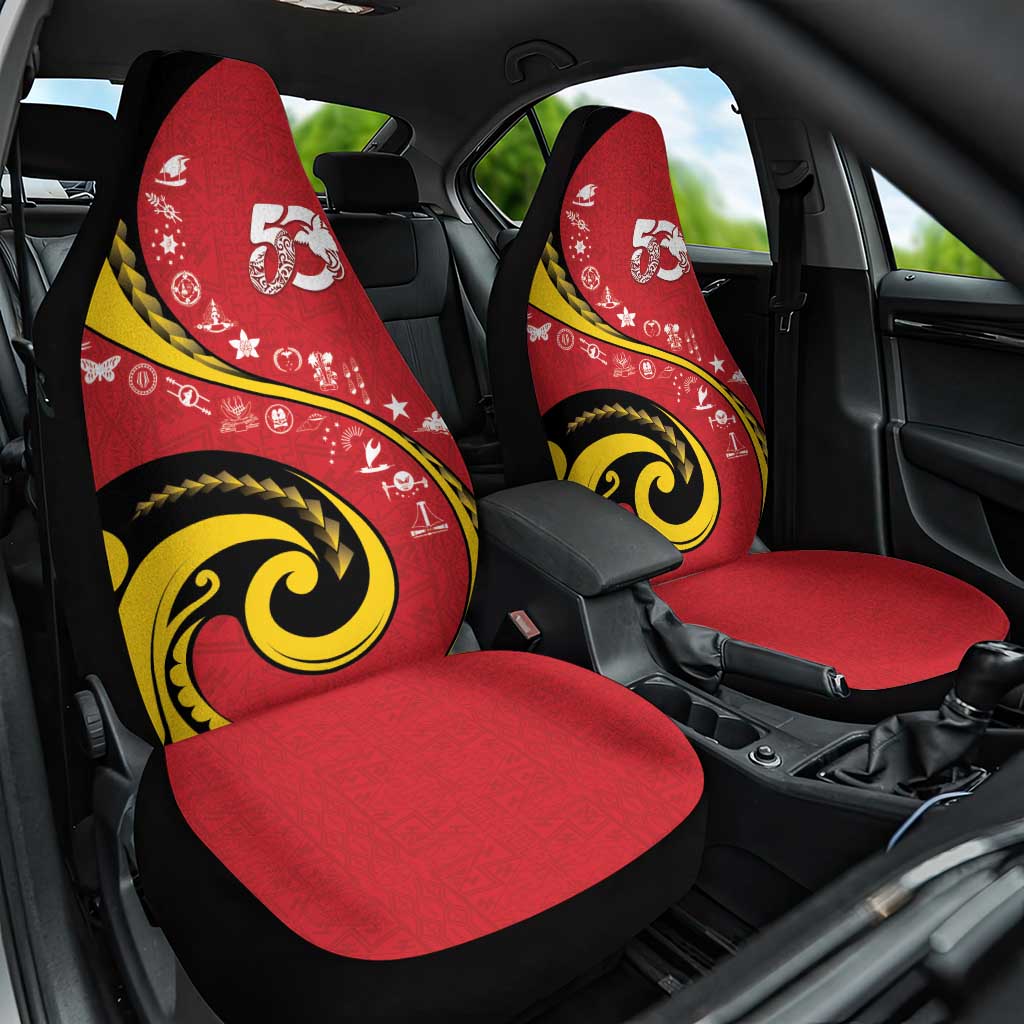 Papua New Guinea 50th Independence Anniversary Car Seat Cover Special Style Red Version - Polynesian Pride