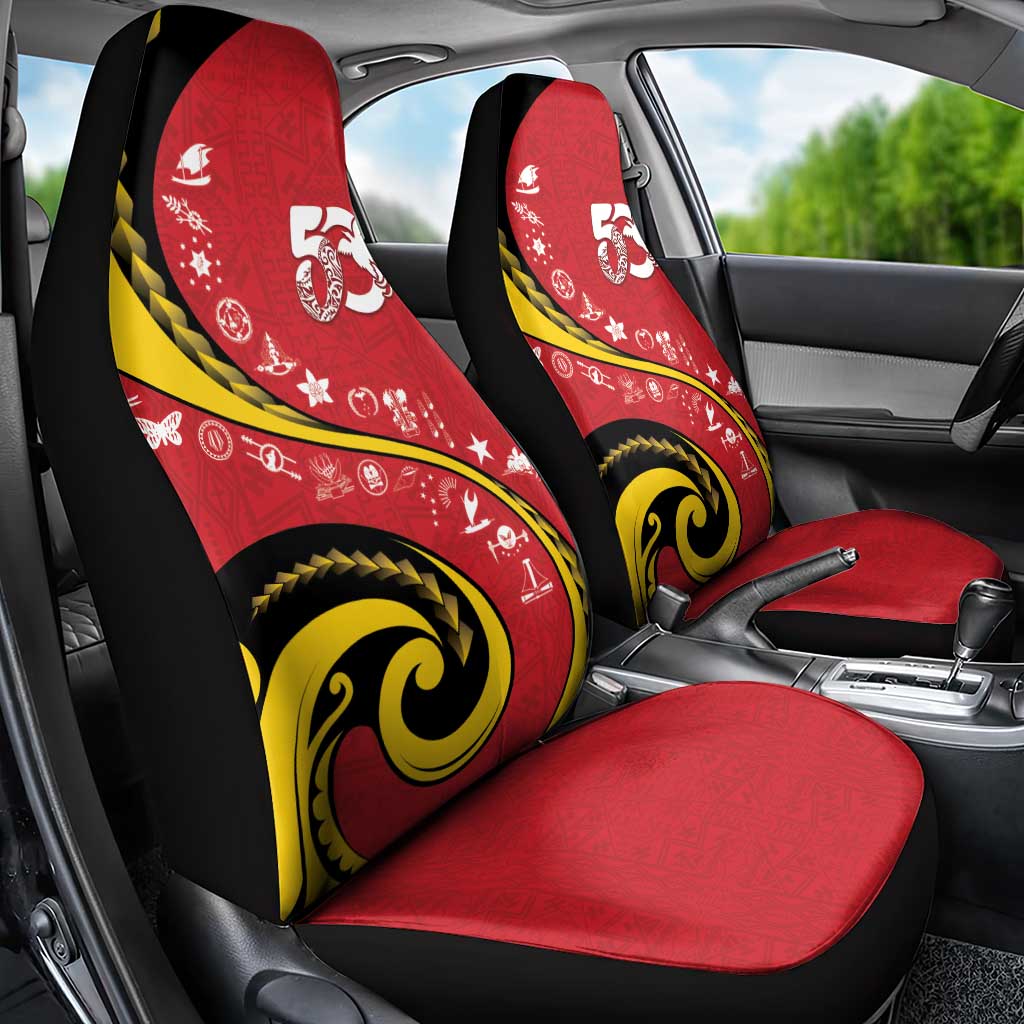 Papua New Guinea 50th Independence Anniversary Car Seat Cover Special Style Red Version - Polynesian Pride