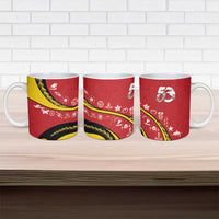 Papua New Guinea 50th Independence Anniversary Ceramic Mug Special Style Red Version - Polynesian Pride