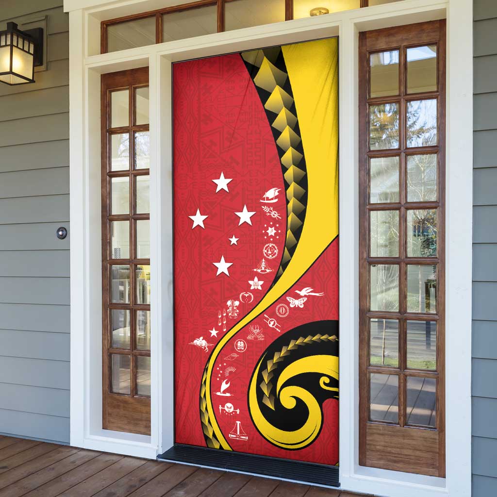Papua New Guinea 50th Independence Anniversary Door Cover Special Style Red Version - Polynesian Pride