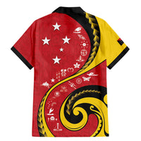 Papua New Guinea 50th Independence Anniversary Family Matching Mermaid Dress and Hawaiian Shirt Special Style Red Version - Polynesian Pride