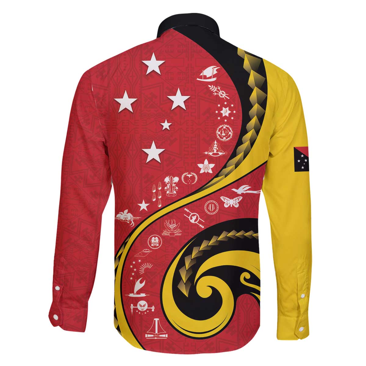 Papua New Guinea 50th Independence Anniversary Family Matching Off The Shoulder Long Sleeve Dress and Hawaiian Shirt Special Style Red Version - Polynesian Pride