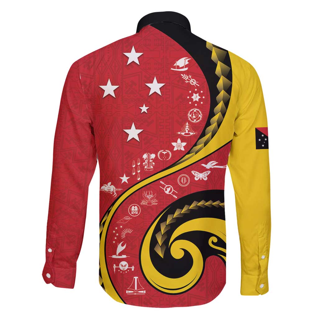 Papua New Guinea 50th Independence Anniversary Family Matching Off Shoulder Short Dress and Hawaiian Shirt Special Style Red Version - Polynesian Pride