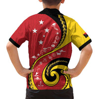 Papua New Guinea 50th Independence Anniversary Family Matching Puletasi and Hawaiian Shirt Special Style Red Version - Polynesian Pride