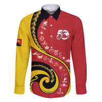 Papua New Guinea 50th Independence Anniversary Family Matching Puletasi and Hawaiian Shirt Special Style Red Version - Polynesian Pride