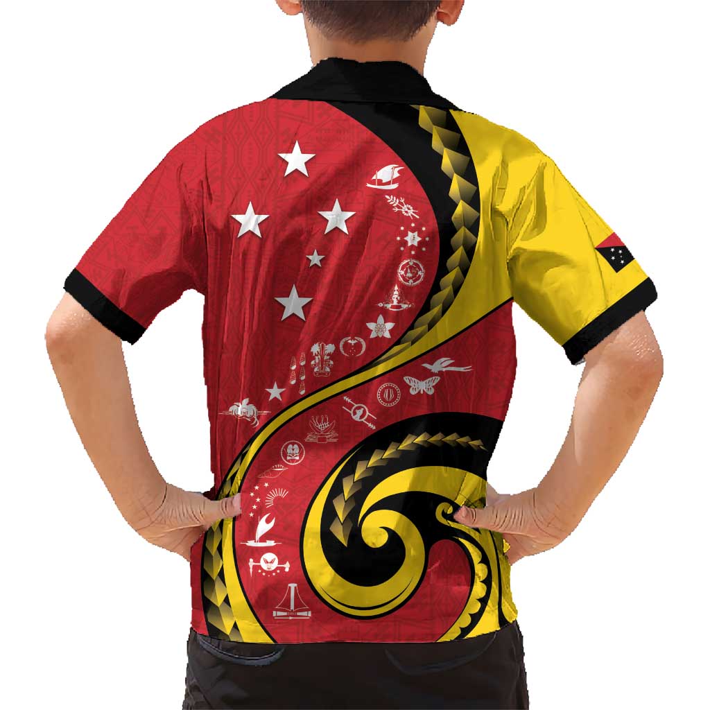 Papua New Guinea 50th Independence Anniversary Kid Hawaiian Shirt Special Style Red Version - Polynesian Pride