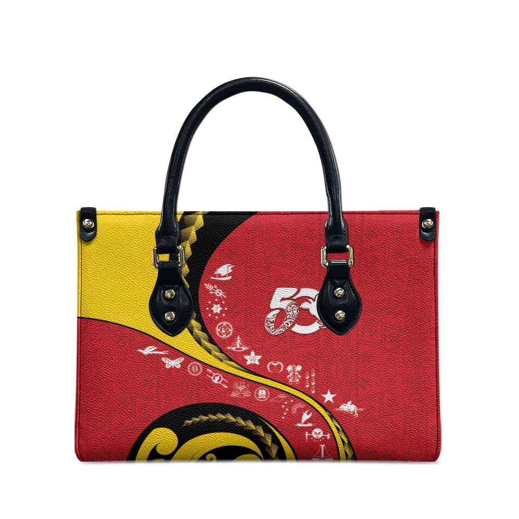 Papua New Guinea 50th Independence Anniversary Leather Bag Special Style Red Version - Polynesian Pride
